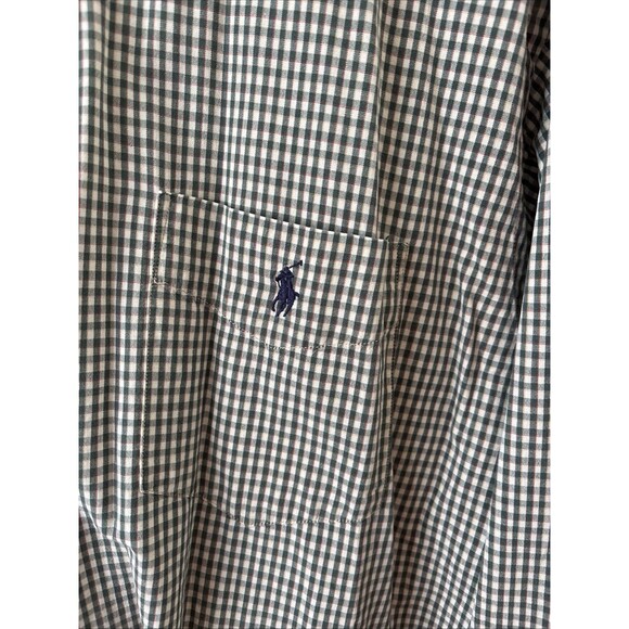 Ralph Lauren Mens Medium Green Gingham Plaid Shirt McMeel Button Down Cotton - Picture 3 of 7